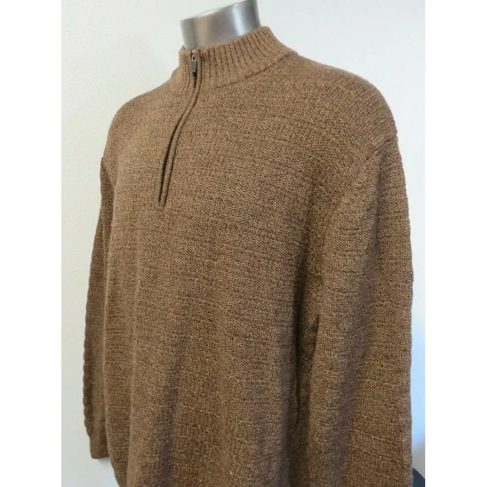 Mens‎ The Territory Ahead Brown 1/2 Zip Sweater Pullover Wool Size 2XL XXL